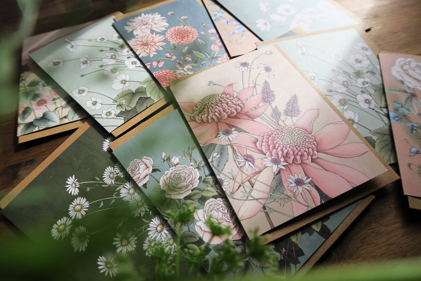 Japanese Anemones Portrait Card