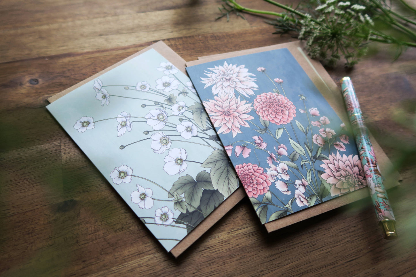 Japanese Anemones Portrait Card