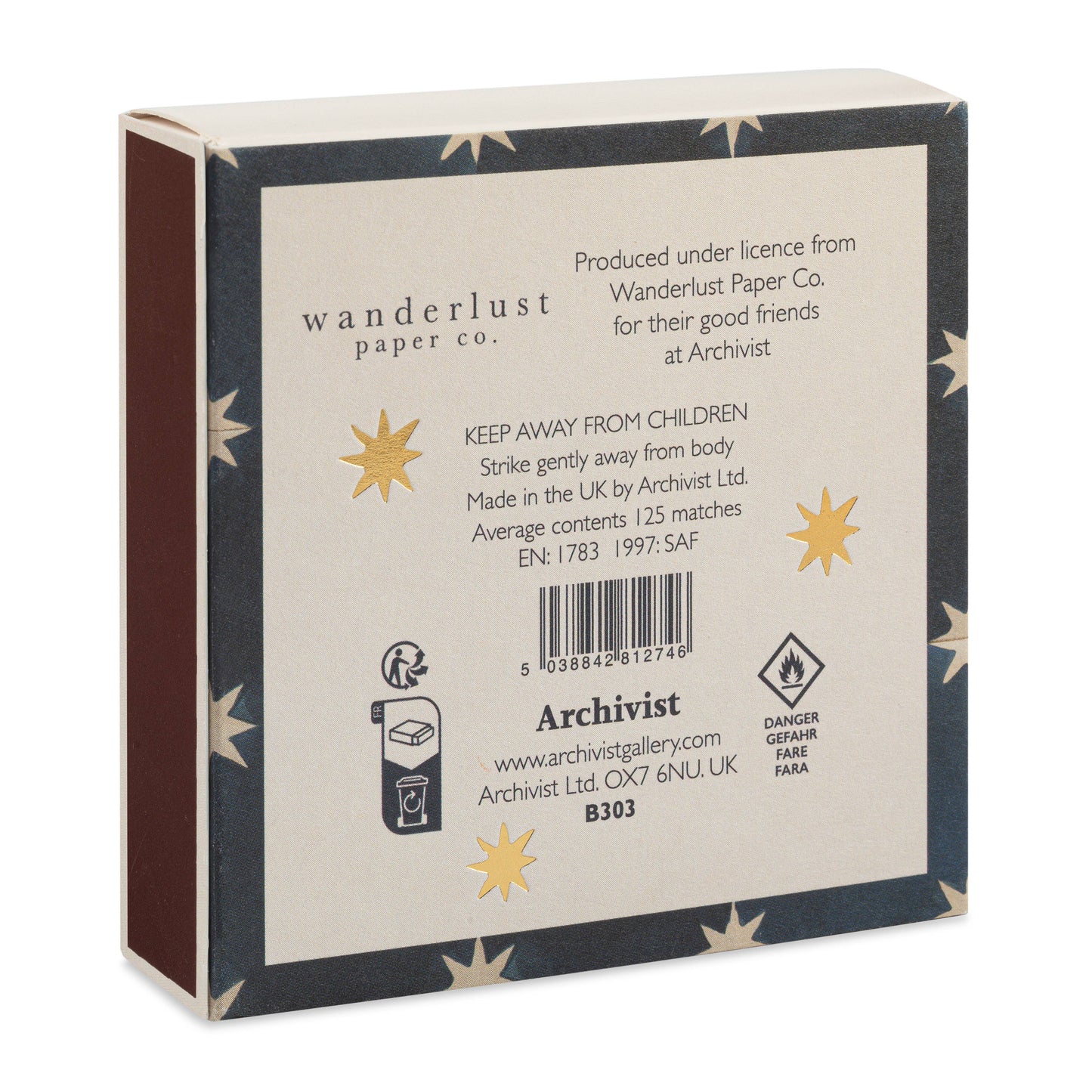 Navy Star Tile | Square Matchboxes 🎄
